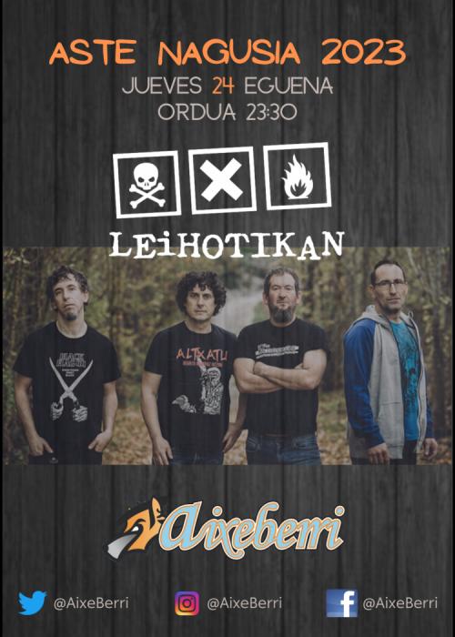 Cartel de LEIHOTIKAN - Txosna Aixeberri Konpartsa Aste Nagusia Bilbao