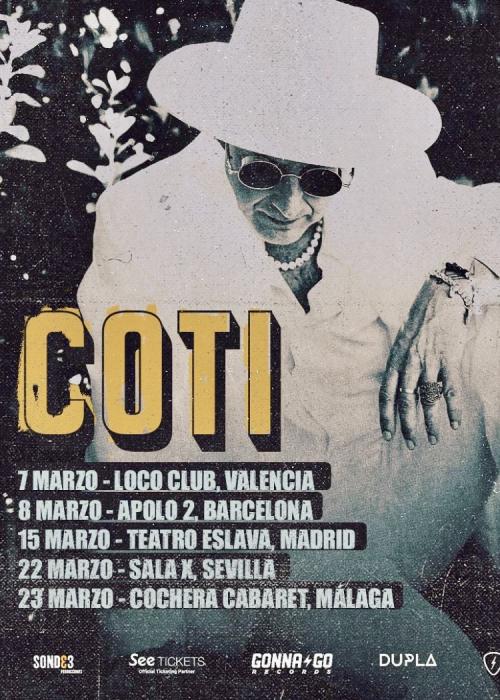 Cartel de Concierto de Coti en Barcelona