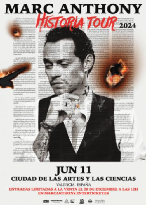 Cartel de Concierto de Marc Anthony en Valencia