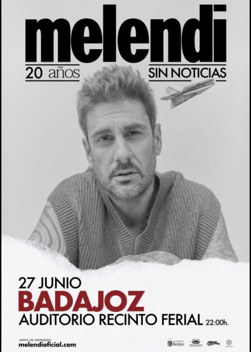 Cartel de Concierto de Melendi en Badajoz