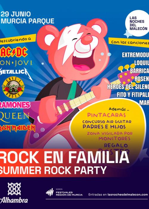 Cartel de Concierto de Rock en Familia Summer Rock Party en Murcia