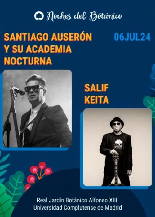 Cartel de Concierto de Santiago Auserón y su Academia Nocturna + Salif Keita en Madrid