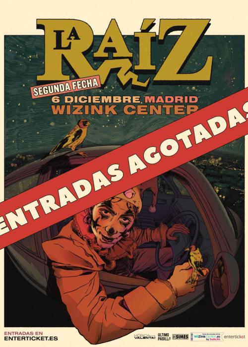 Cartel de Concierto de La Raíz en Madrid
