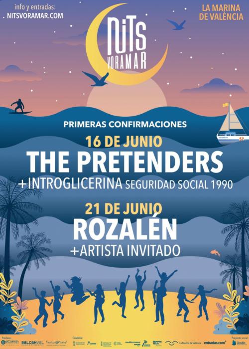 Cartel de Concierto de The Pretenders + Seguridad Social en Valencia