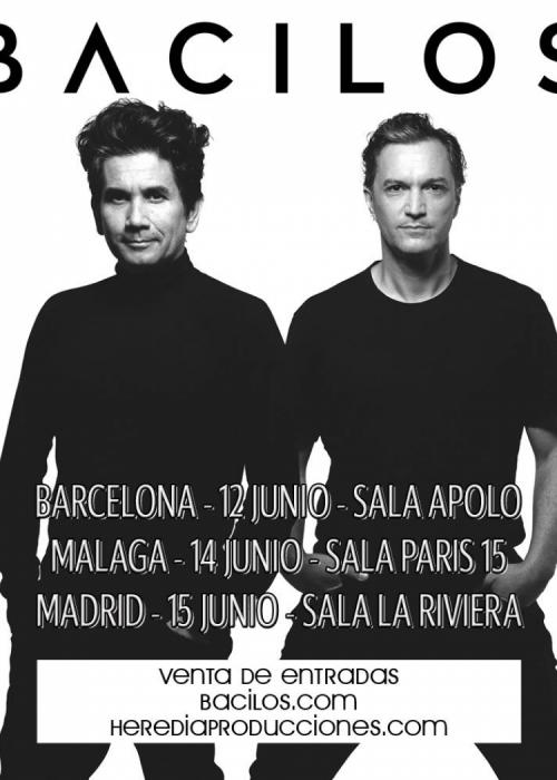 Cartel de Concierto de Bacilos en Barcelona