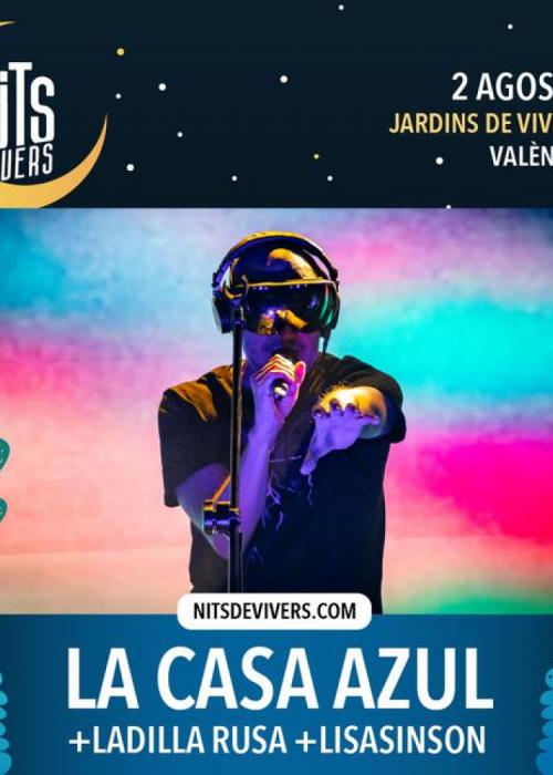 Cartel de Concierto de La Casa Azul + Ladilla Rusa + Lisasinson en Valencia