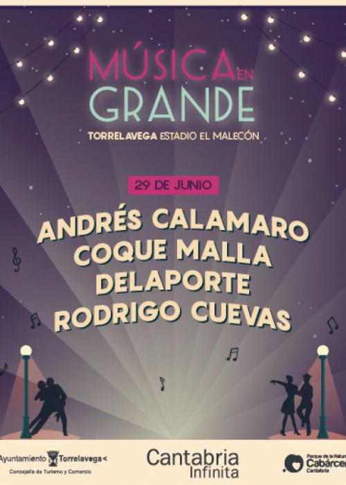 Cartel de Andrés Calamaro + Coque Malla + Delaporte + Rodrigo Cuevas en Torrelavega