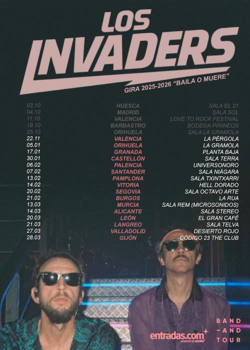 Cartel de Concierto de Los Invaders en Valladolid