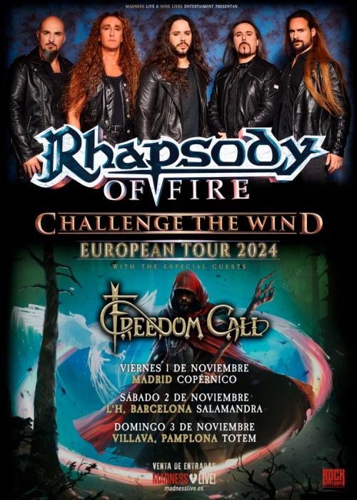 Cartel de Concierto de Rhapsody Of Fire + Freedom Call en Madrid