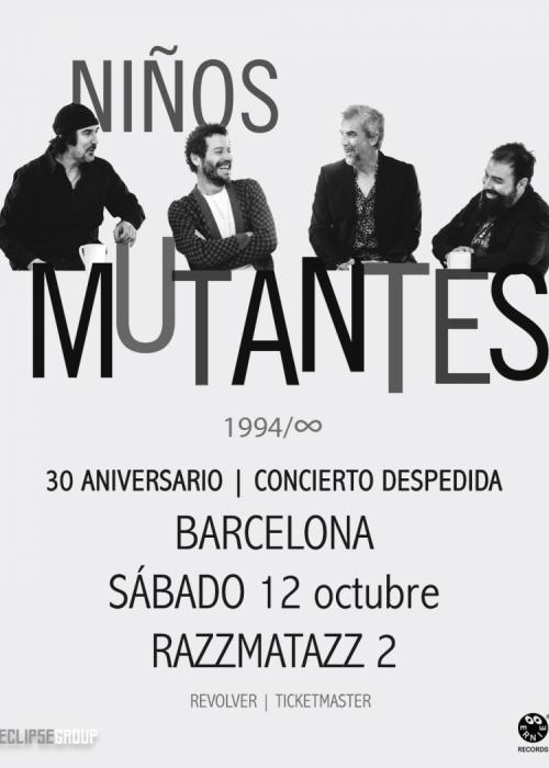 Cartel de Concierto de Niños Mutantes en Barcelona