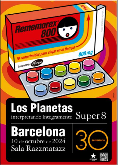 Cartel de Concierto de Los Planetas en Barcelona