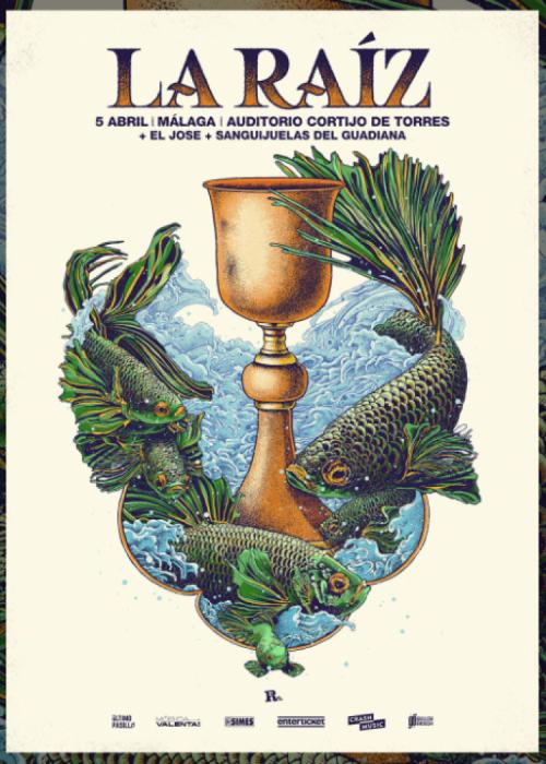 Cartel de Concierto de La Raíz en Málaga