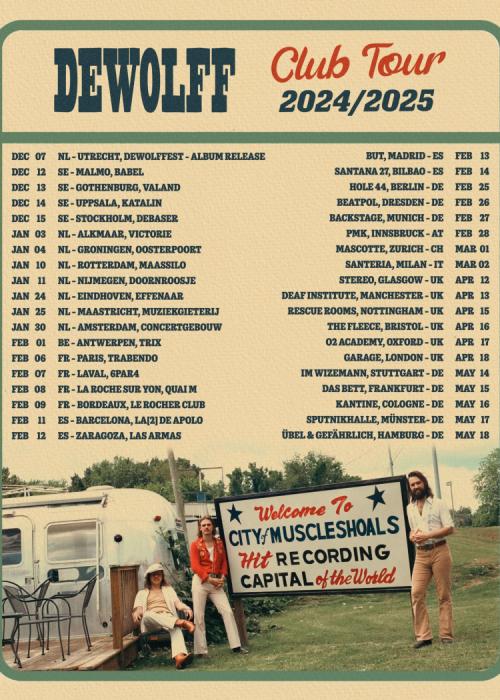 Cartel de Concierto de DeWolff en Barcelona