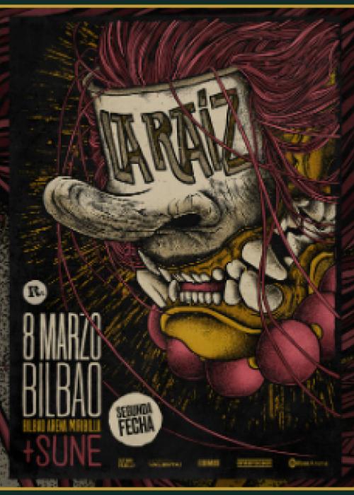 Cartel de Concierto de La Raíz en Bilbao