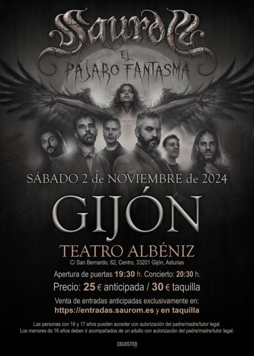Cartel de Concierto de Saurom en Gijón