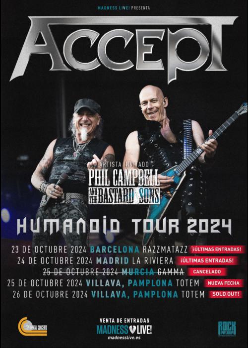 Cartel de Concierto de Accept en Madrid