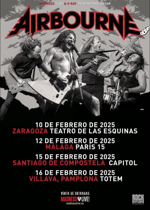 Cartel de Concierto de Airbourne en Málaga