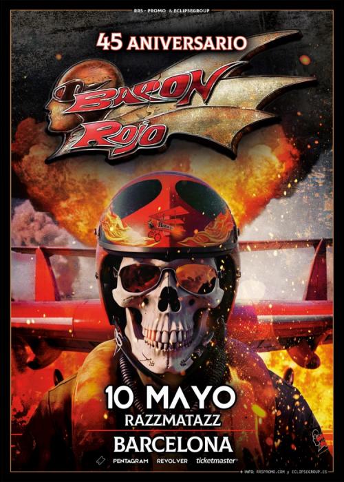 Cartel de Concierto de Barón Rojo en Barcelona