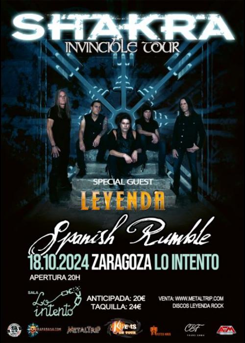 Cartel de Concierto de Shakra en Zaragoza
