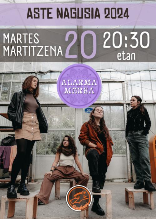 Cartel de ALARMA MOREA - Txosna Aixeberri Konpartsa Aste Nagusia Bilbao