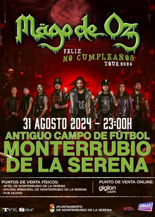 Cartel de Concierto de Mago de Oz en Monterrubio de la Serena