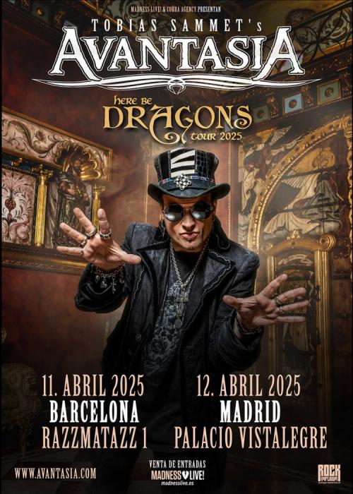 Cartel de Concierto de Avantasia en Barcelona