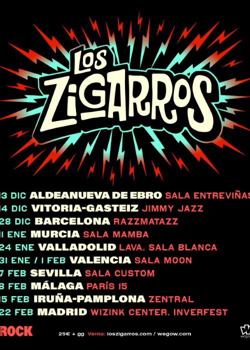 Cartel de Concierto de Los Zigarros en Valladolid