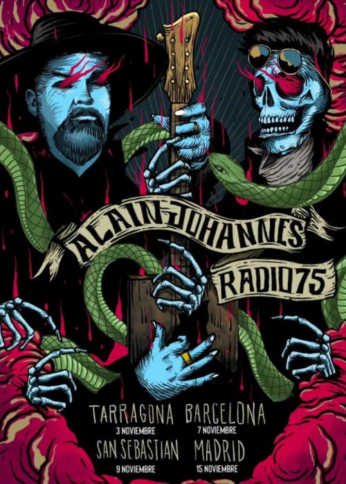 Cartel de Concierto de Alain Johannes en Barcelona