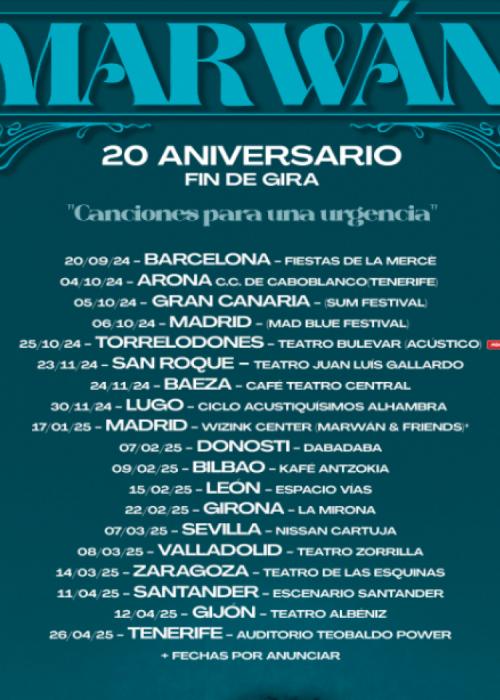 Cartel de Concierto de Marwan en Tenerife
