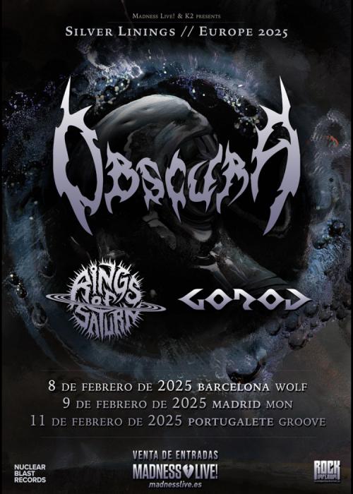 Cartel de Obscura + Rings Of Saturn + Gorod en Portugalete