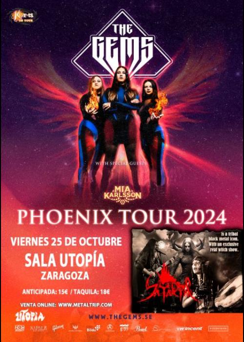Cartel de Concierto de The Gems en Zaragoza