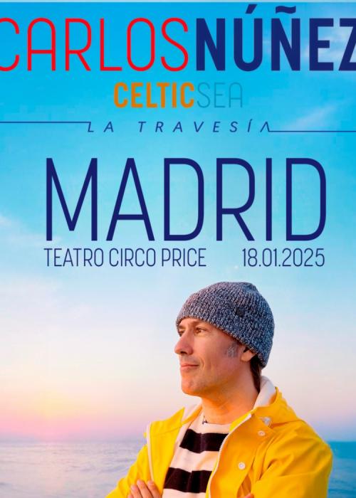 Cartel de Concierto de Carlos Núñez en Madrid