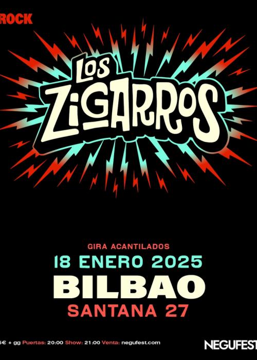 Cartel de Concierto de Los Zigarros en Bilbao