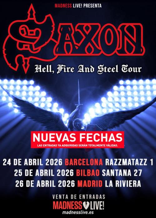 Cartel de Concierto de Saxon en Madrid