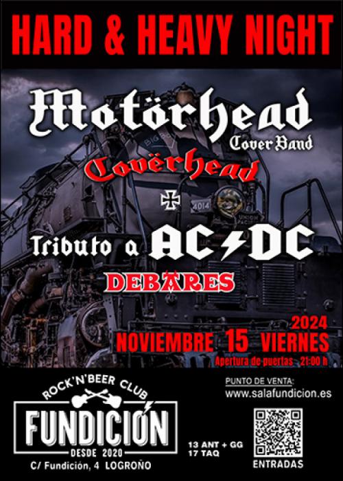 Cartel de Concierto de COVËRHEAD-MOTÖRHEAD COVER BAND+DEBARES-AC DC TRIBUTE BAND en Logroño