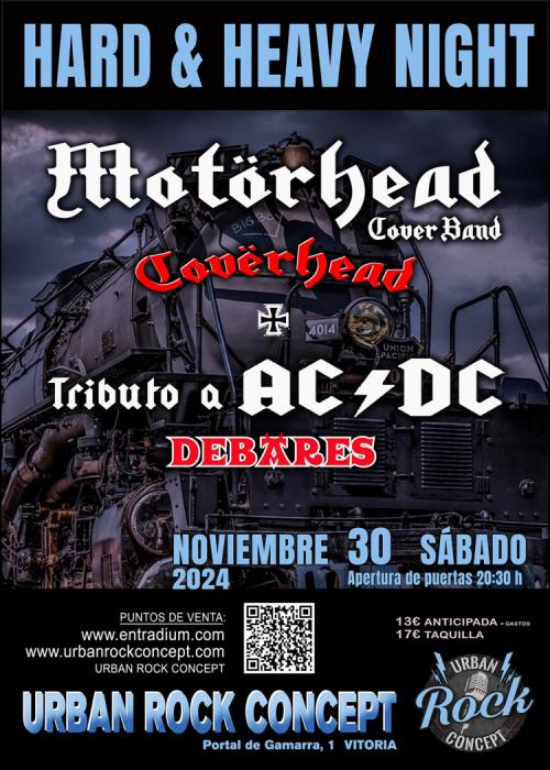Cartel de Concierto de CÖVERHEAD- MOTÖRHEAD COVER BAND+DEBARES AC/DC TRIBUTE BAND en Vitoria-Gasteiz