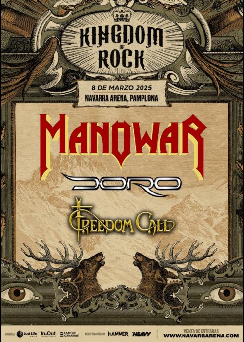 Cartel de Manowar + Doro + Freedom Call en Pamplona