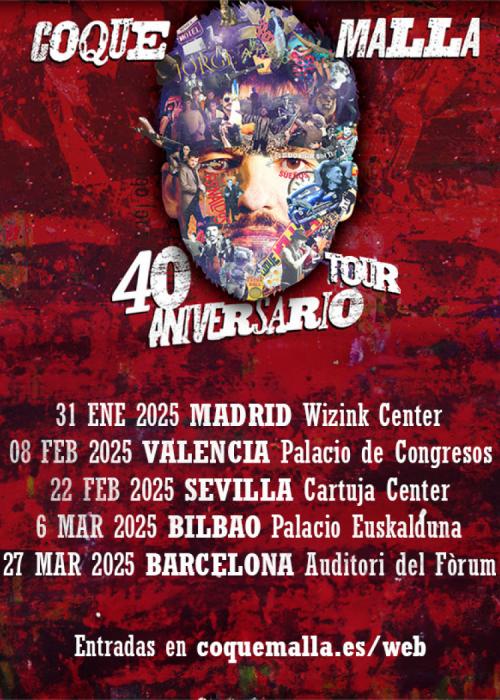 Cartel de Concierto de Coque Malla en Valencia