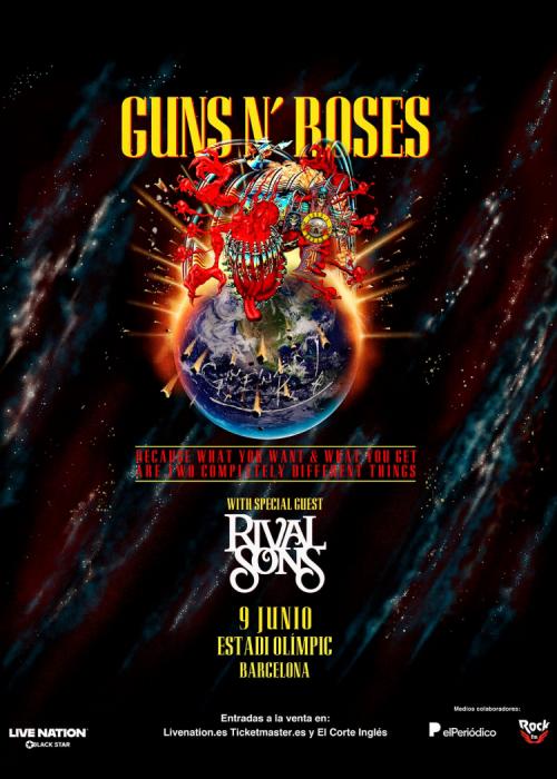 Cartel de Concierto de Guns N' Roses en Barcelona
