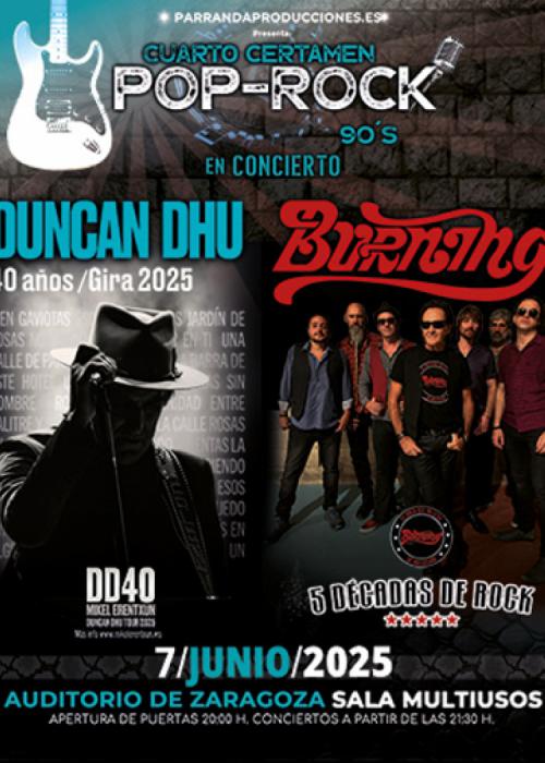 Cartel de Concierto de Duncan Dhu + Burning en Zaragoza