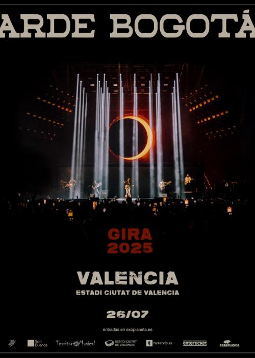 Cartel de Concierto de Arde Bogotá en Valencia