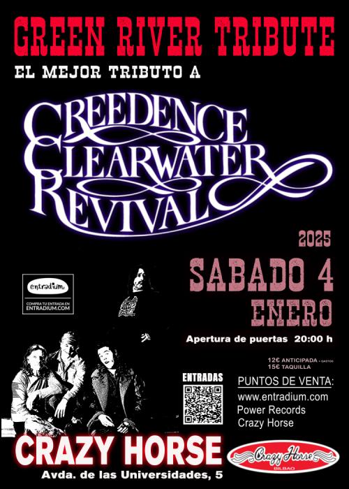 Cartel de Concierto de GREEN RIVER Tributo CREEDENCE CLEARWATER REVIVAL en Bilbao