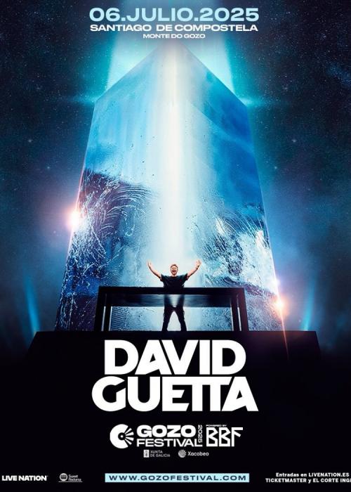 Cartel de David Guetta en Santiago de Compostela