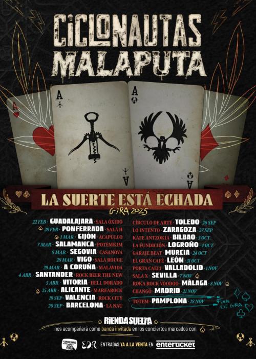 Cartel de Concierto de Ciclonautas + Malaputa en Gijón