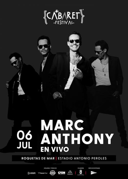 Cartel de Marc Anthony en Roquetas de Mar