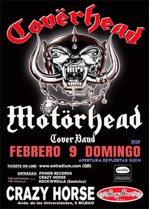 Cartel de Concierto de COVËRHEAD-MOTÖRHEAD COVER BAND en Bilbao