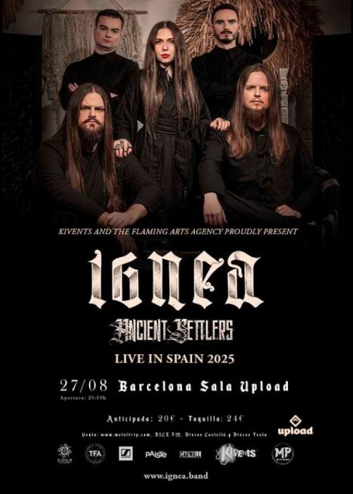 Cartel de Concierto de Ignea + Ancient Settlers en Barcelona