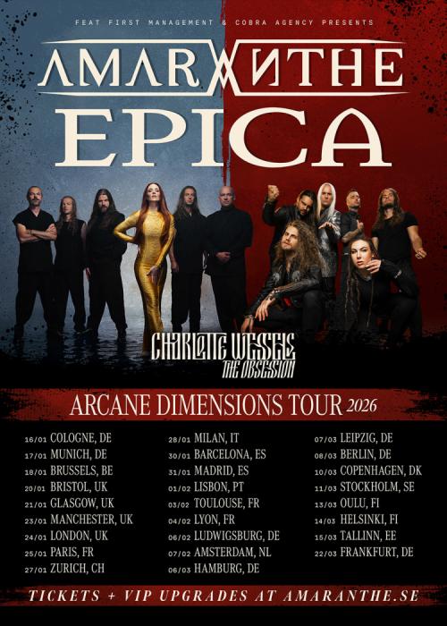 Cartel de Epica + Amaranthe + Charlotte Wessels en Madrid