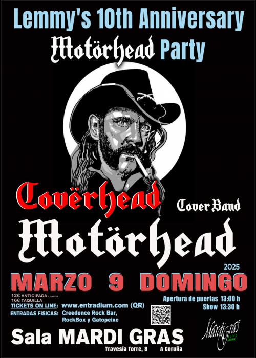 Cartel de Concierto de COVËRHEAD-MOTÖRHEAD COVER BAND en A Coruña