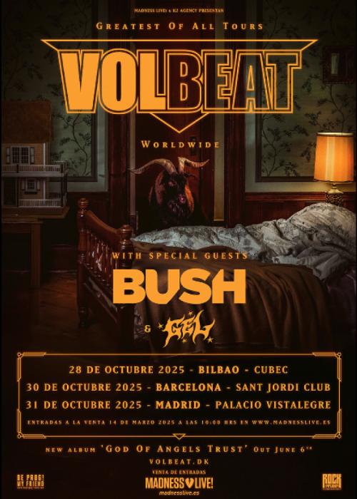 Cartel de Concierto de Volbeat en Barcelona
